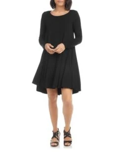 Long Sleeved Maggie Trapeze Dress - Karen Kane -Karen Kane 11686002 fpx