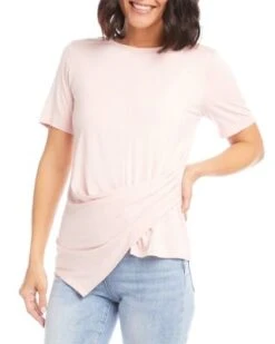 Petite Side Draped Top - Karen Kane -Karen Kane 12231355 fpx