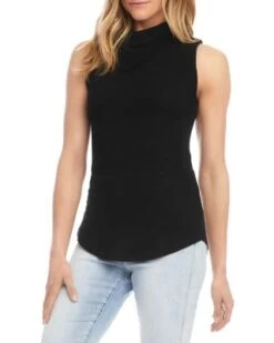Sleeveless Drape Neck Top - Karen Kane