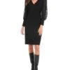 Lace Sleeve V Neck Dress - Karen Kane -Karen Kane 12528561 fpx