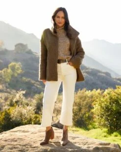 Brooklyn High Rise Cropped Wide Leg Jeans In Cream - Karen Kane -Karen Kane 12611060 fpx