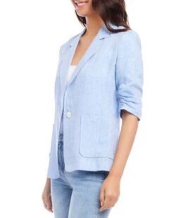 Ruched Sleeve Jacket - Karen Kane -Karen Kane 12674809 fpx