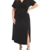 Faux Wrap Midi Dress - Karen Kane Plus -Karen Kane 12690671 fpx