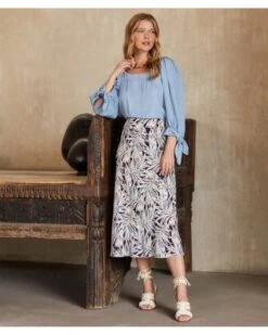 Square Neck Tie Cuff Top - Karen Kane -Karen Kane 12705508 fpx