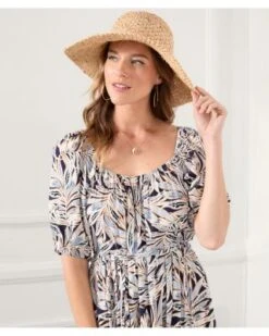 Printed Puff Sleeve Midi Dress - Karen Kane -Karen Kane 12705532 fpx