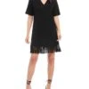 V Neck Fringe Trim Dress - Karen Kane -Karen Kane 12800304 fpx