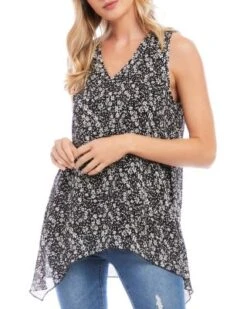 Uneven Hem Tank Top - Karen Kane -Karen Kane 12800324 fpx