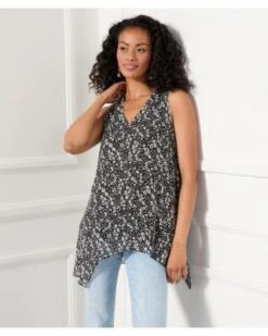 Uneven Hem Tank Top - Karen Kane -Karen Kane 12800325 fpx