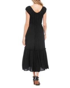 Puff Sleeve Tiered Midi Dress - Karen Kane 3 Puff Sleeve Tiered Midi Dress - Karen Kane -Karen Kane 12800344 fpx