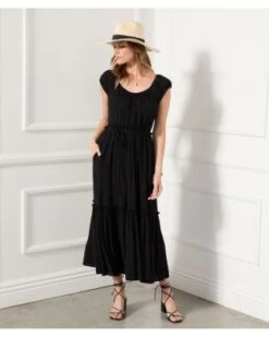 Puff Sleeve Tiered Midi Dress - Karen Kane 9 Puff Sleeve Tiered Midi Dress - Karen Kane -Karen Kane 12800350 fpx