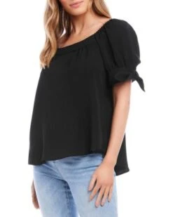 Square Neck Puff Sleeve Top - Karen Kane -Karen Kane 12885385 fpx