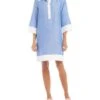 Linen Contrast Trim Shirt Dress - Karen Kane -Karen Kane 12885404 fpx