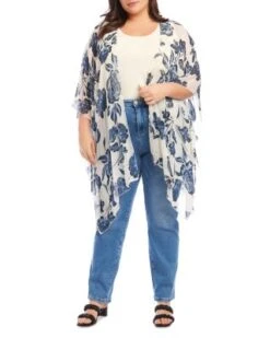 Printed Ruana - Karen Kane Plus