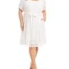 Embroidered Eyelet Puff Sleeve Dress - Karen Kane Plus -Karen Kane 12885456 fpx