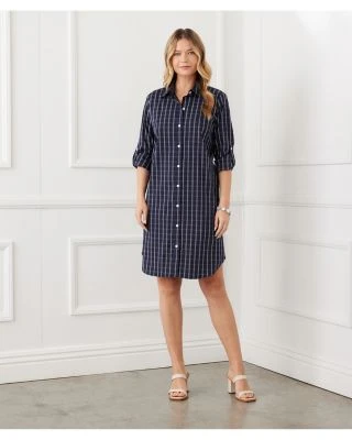 Check Shirt Dress - Karen Kane Check Shirt Dress - Karen Kane -Karen Kane