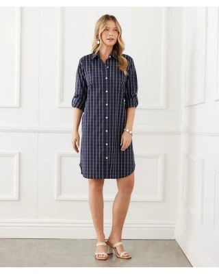 Check Shirt Dress - Karen Kane Check Shirt Dress - Karen Kane -Karen Kane