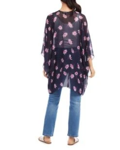 Open Front Floral Print Jacket - Karen Kane -Karen Kane 12916802 fpx
