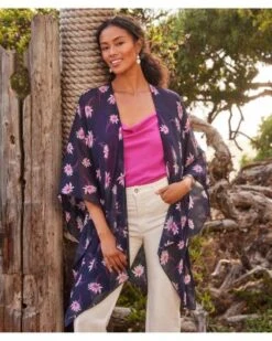 Open Front Floral Print Jacket - Karen Kane -Karen Kane 12916806 fpx