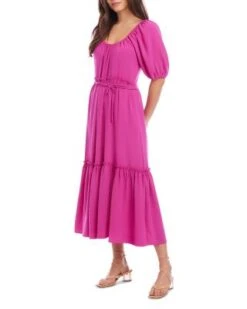 Puff Sleeve Midi Dress - Karen Kane -Karen Kane 12916909 fpx