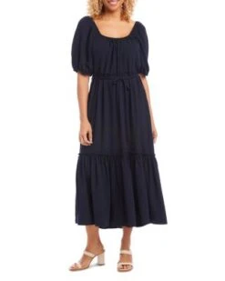 Puff Sleeve Midi Dress - Karen Kane -Karen Kane 12916922 fpx