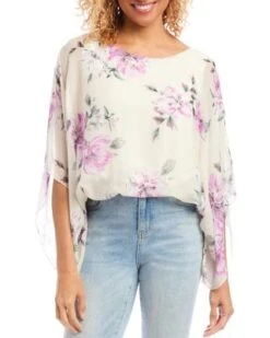 Floral Blouson Scarf Blouse - Karen Kane