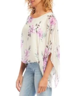 Floral Blouson Scarf Blouse - Karen Kane -Karen Kane 12934247 fpx