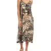 Printed Side Slit Midi Dress - Karen Kane -Karen Kane 12980227 fpx