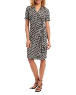 Cascade Faux Wrap Dress - Karen Kane