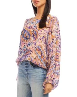 Paisley Blouson Sleeve Top - Karen Kane -Karen Kane 13007384 fpx