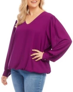Plus Puff Sleeve Top - Karen Kane Plus -Karen Kane 13007472 fpx