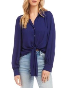 Tie Front Blouse - Karen Kane -Karen Kane 13007736 fpx