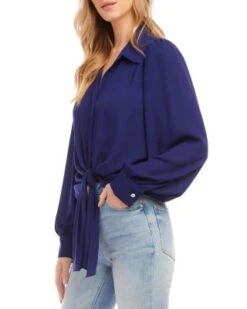 Tie Front Blouse - Karen Kane -Karen Kane 13007897 fpx