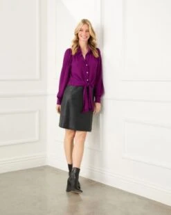 Tie Front Blouse - Karen Kane -Karen Kane 13007930 fpx