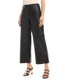 Faux Leather Cropped Pants - Karen Kane -Karen Kane 13008734 fpx