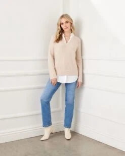 Petites Layered Sweater - Karen Kane -Karen Kane 13008745 fpx