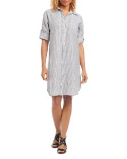 Linen Shirt Dress - Karen Kane