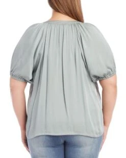 Plus Puff Sleeve Peasant Top - Karen Kane Plus -Karen Kane 13050613 fpx