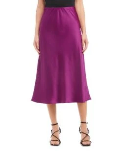 Satin Midi Skirt - Karen Kane