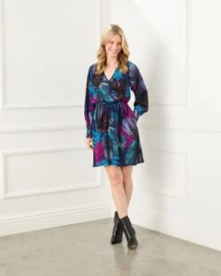 Midnight Garden Faux Wrap Dress - Karen Kane -Karen Kane 13100468 fpx