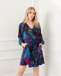 Midnight Garden Faux Wrap Dress - Karen Kane -Karen Kane 13100469 fpx