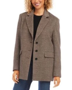 Houndstooth Notch Collar Blazer - Karen Kane