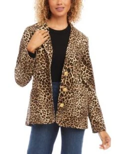 Petite Leopard Print Corduroy Jacket - Karen Kane
