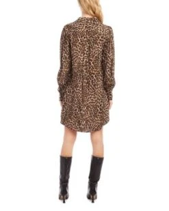 Animal Print Blouson Sleeve Shirtdress - Karen Kane -Karen Kane 13117307 fpx