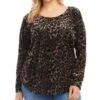 Velvet Burnout Shirttail Top - Karen Kane Plus -Karen Kane 13117326 fpx