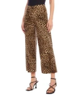 Leopard Print Corduroy Cropped Pants - Karen Kane -Karen Kane 13117333 fpx