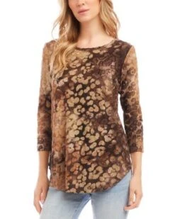 Tie Dye Burnout Top - Karen Kane