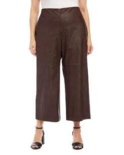 Cropped Faux Leather Pants - Karen Kane Plus
