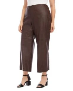Cropped Faux Leather Pants - Karen Kane Plus -Karen Kane 13117376 fpx