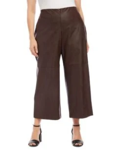 Cropped Faux Leather Pants - Karen Kane Plus -Karen Kane 13117377 fpx