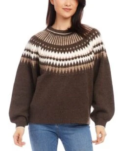 Jacquard Crewneck Sweater - Karen Kane